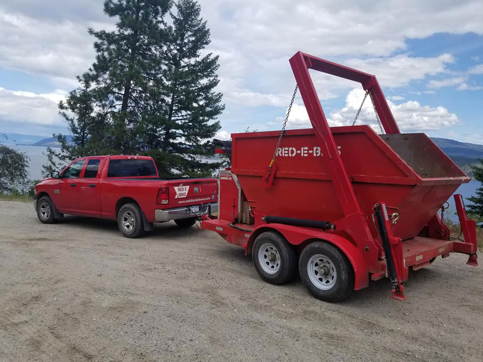 10-yd dumpster on a trailer